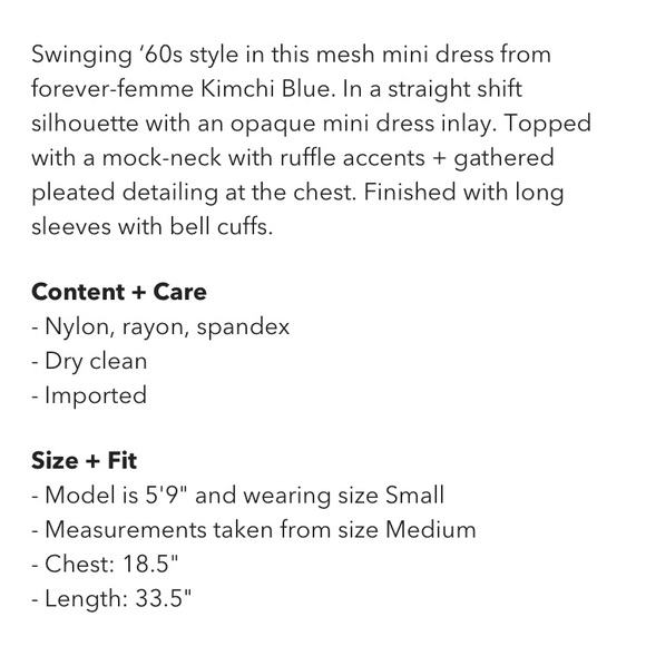 Kimchi Blue Ruffle Mock-Neck Mesh Dress - Picture 5 of 5